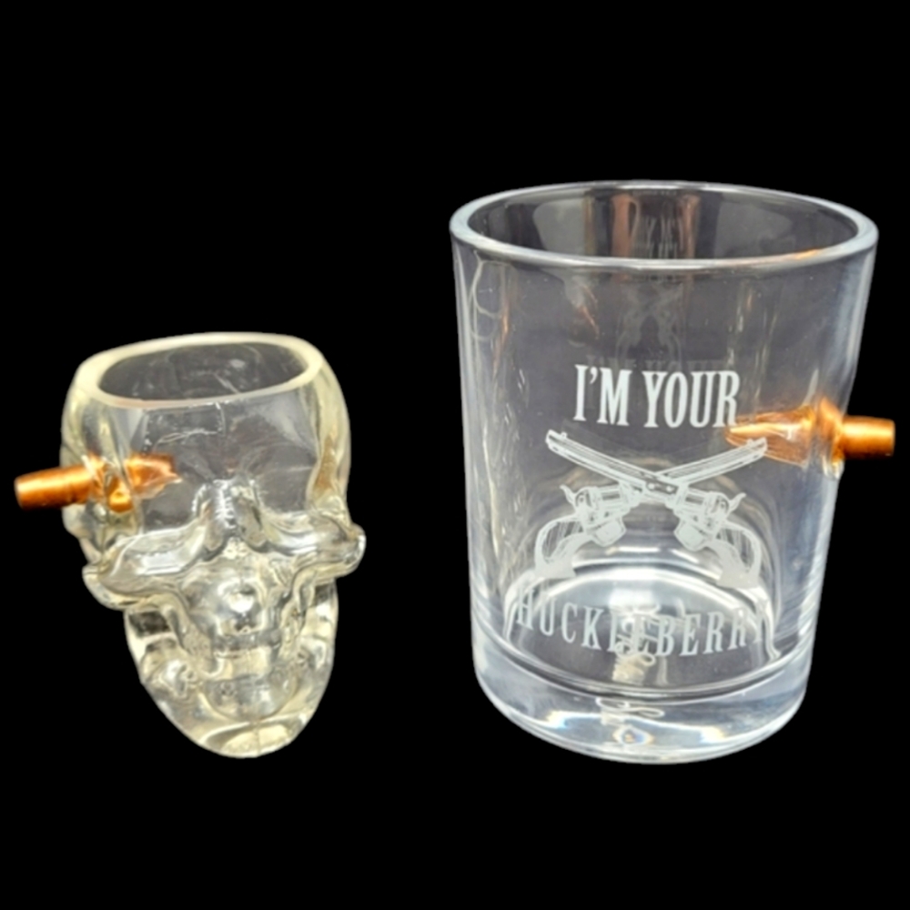 LUCKY SHOT HEADSHOT AND .308 BULLET WHISKY GLASS